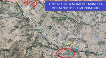 TERRENO EN VENTA 2527 M2 MITAD DEL MUNDO